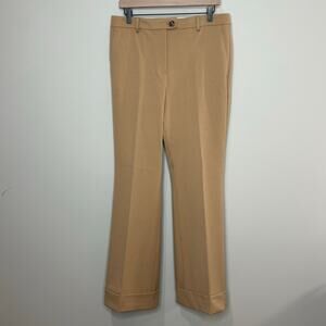 NWT Ann Taylor Curvy Cuffed Tab Waist Trouser Size 10 Perfect Camel